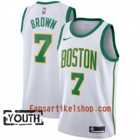 Boston Celtics Trikot Jaylen Brown 7 2018-19 Nike City Edition Weiß Swingman - Kinder